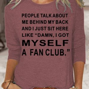 Womens Funny Letter Casual Top, Long sleeves, Lilicloth.com