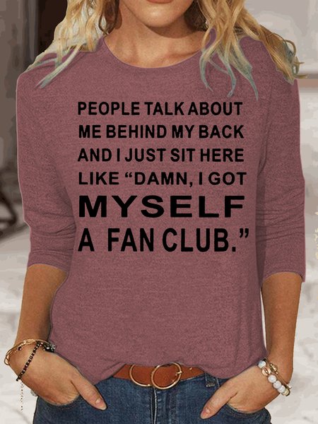 Womens Funny Letter Casual Top, Long sleeves, Lilicloth.com