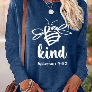Lilicloth X Yuna Be Kind Ephesians 4:32 Women's Long Sleeve T-Shirt, Long sleeves, Lilicloth.com