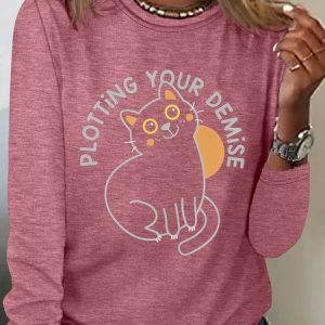 PLOTTING YOUR DEMISE Sarcastic Long sleeve Shirt, Long sleeves, Lilicloth.com
