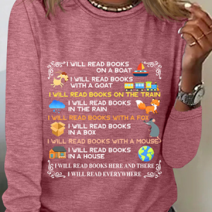 I Will Read Books On A Boat Everywhere Reading Read Books Casual Long Sleeve Shirt, Long sleeves, Lilicloth.com