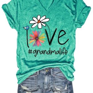Grandma life Women's Short Sleeve T-Shirt, T-shirts, Lilicloth.com