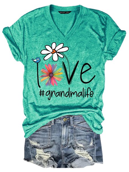Grandma life Women's Short Sleeve T-Shirt, T-shirts, Lilicloth.com