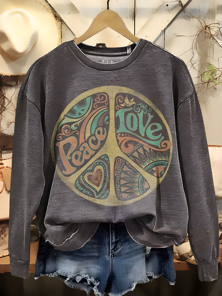 Women's Crew Neck Geometric Casual Spring/Fall Long Sleeve Sweatshirt, JustFashionNow Sweatshirts & Hoodies, color:Gray|size:XXL,