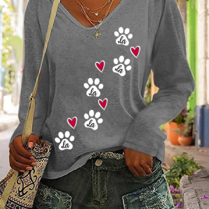 La Cat Lover Kamala Harris Sarcastic V-neck Long sleeve Shirt, Long sleeves, Lilicloth.com