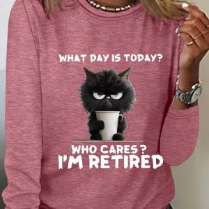 What Day Is Today I'm Retired Casual Long Sleeve Shirt, Long sleeves, Lilicloth.com