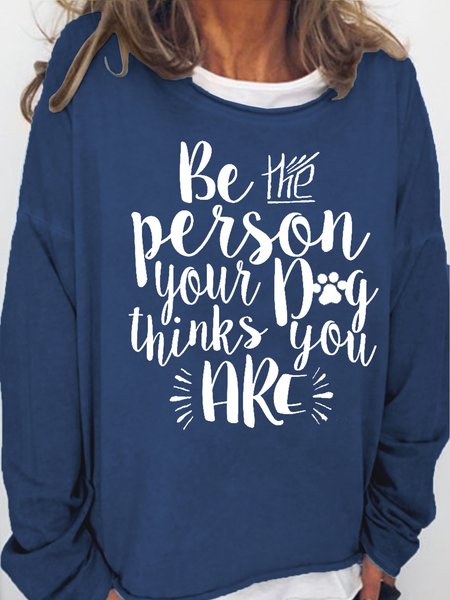 Womens Dog Lover Dog Paw Letters Sweatshirt, Hoodies&Sweatshirts, Lilicloth.com