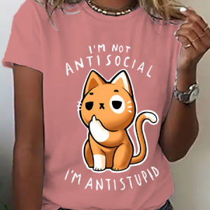 I'm Not Antisocial, I'm Antistupid Cotton T-Shirt, T-shirts, Lilicloth.com