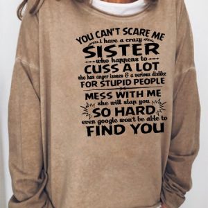 Women's Crew Neck Letter Casual Autumn Cotton-Blend Long Sleeve Sweatshirt, JustFashionNow Sweatshirts & Hoodies, color:Khaki|size:3XL,