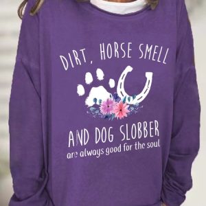 Horse Smell And Dog Slobber Dog Lover Horse Lover Casual Sweatshirt, Hoodies&Sweatshirts, Lilicloth.com