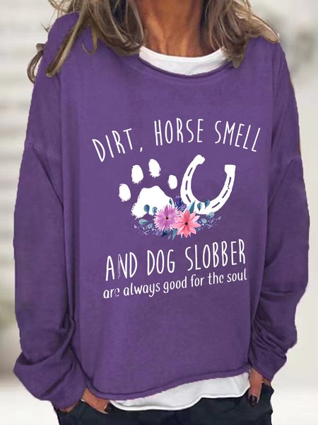 Horse Smell And Dog Slobber Dog Lover Horse Lover Casual Sweatshirt, Hoodies&Sweatshirts, Lilicloth.com