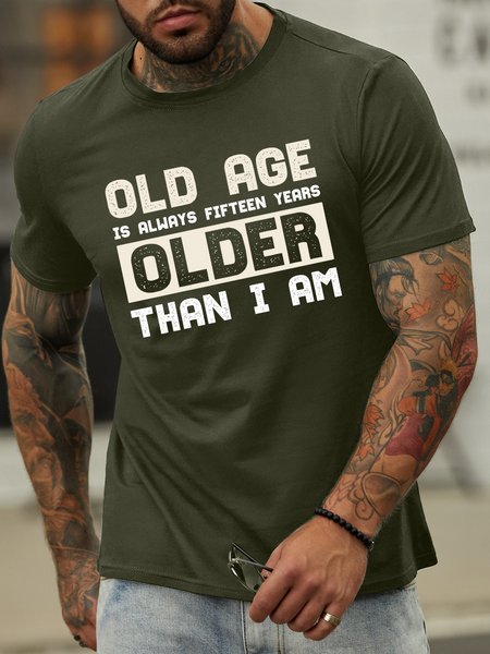 Lilicloth X Rajib Sheikh Old Age Is Always Fifteen Years Older Than I Am Men's Crew Neck T-Shirt, T-shirts, Lilicloth.com
