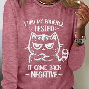 Patience Tested Casual Long Sleeve Shirt, Long sleeves, Lilicloth.com