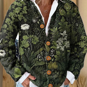 Floral Casual Knitted Cardigan, Cardigans, Lilicloth.com