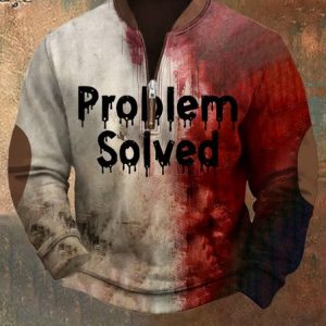 Problem Solved Men's Halloween Tassel Zip-Up Sweatshirt, Hoodies&Sweatshirts, Lilicloth.com