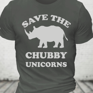 Save The Chubby Unicorns Cotton T-Shirt, T-shirts, Lilicloth.com