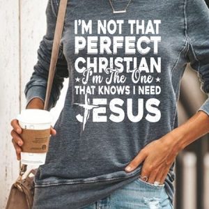 Lilicloth X Manikvskhan I'm Not That Perfect Christian Womens Sweatshirt, Hoodies&Sweatshirts, Lilicloth.com
