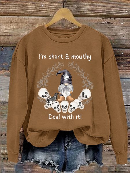 Short and Mouthy Casual Sweatshirt, Hoodies&Sweatshirts, Lilicloth.com