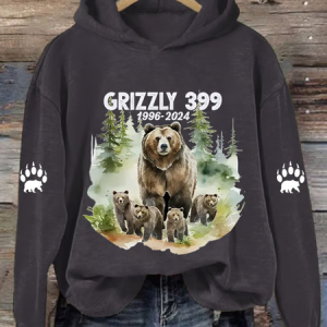 Women's Grizzly 399 Printed Casual Hoodie, Hoodies&Sweatshirts, Lilicloth.com