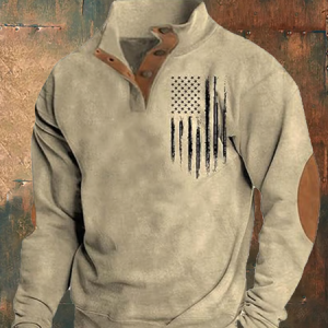 Men's Aintage Flag Print Sweatshirt, Hoodies&Sweatshirts, Lilicloth.com