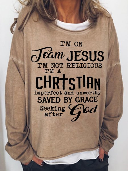 I'm On Team Jesus Women's Sweatshirt, Hoodies&Sweatshirts, Lilicloth.com