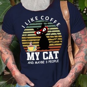 Lilicloth X Y I Like Coffee My Cat And Maybe 3 People Men's T-Shirt, T-shirts, Lilicloth.com