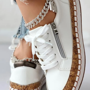 All Season Pu Floral Casual Skate Shoes, JustFashionNow Loafers, color:White|size:44,