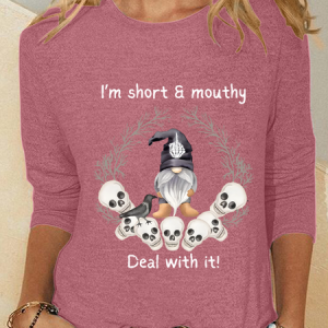 Short And Mouthy Casual Long Sleeve Shirt, Long sleeves, Lilicloth.com