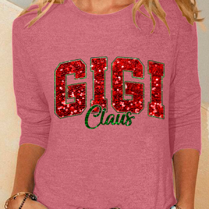 Gigi Claus Casual Long Sleeve Shirt, Long sleeves, Lilicloth.com
