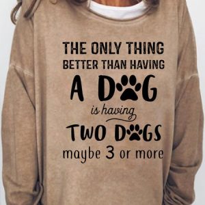 Womens Funny Dog Lover Crew Neck Sweatshirts, Hoodies&Sweatshirts, Lilicloth.com