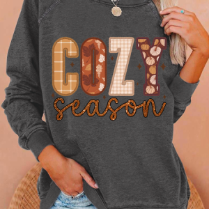 Cozy Season Casual Sweatshirt, Hoodies&Sweatshirts, Lilicloth.com