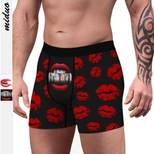 Men's Red Lips Sexy Boxer Briefs, Underwear & Socks, color:As Picture|size:XXL, catalog Noracora shop