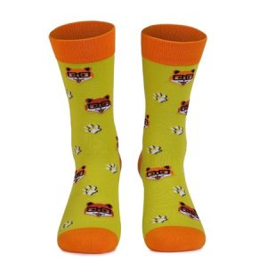 Cute animals, cats and dogs, color blocked mid-term cotton socks, JustFashionNow Socks, color:Yellow|size:One-size,