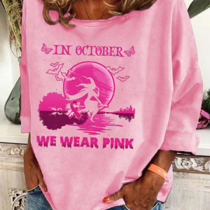 Women's In October We Wear Pink Printed Sweatshirt, Hoodies&Sweatshirts, Lilicloth.com