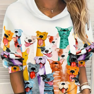 Women 3D Printing Spring/Fall Long Sleeve Vintage Daily Hoodie, JustFashionNow Sweatshirts & Hoodies, color:As Picture|size:3XL,