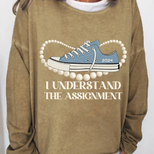 Women's I Understood The Assignment Print Casual Sweatshirt, Hoodies&Sweatshirts, Lilicloth.com