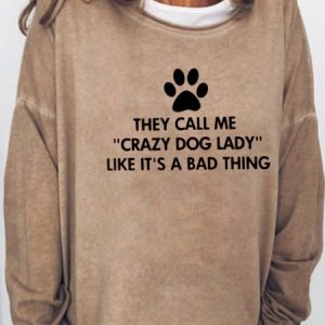Crazy Dog Lady Saying Casual Sweatshirts, Hoodies&Sweatshirts, Lilicloth.com