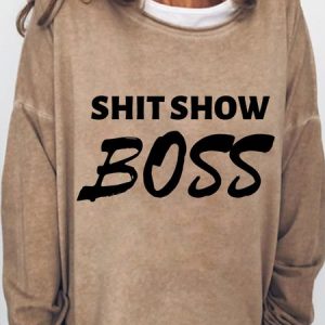 Lilicloth X Kat8lyst Shit Show Boss Women's Sweatshirt, Hoodies&Sweatshirts, Lilicloth.com