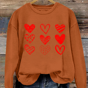 Womens Valentines Hearts , Valentine's Day Casual Sweatshirt, Hoodies&Sweatshirts, Lilicloth.com