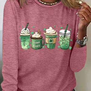 Love St Patrick's Day Casual Long Sleeve Shirt, Long sleeves, Lilicloth.com