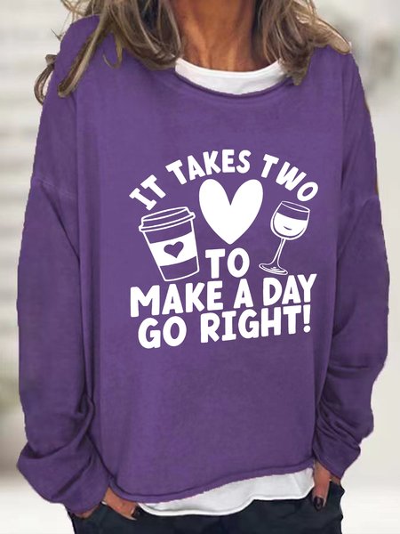 It Takes Two To Make A Day Go Right Casual Sweatshirt, Hoodies&Sweatshirts, Lilicloth.com