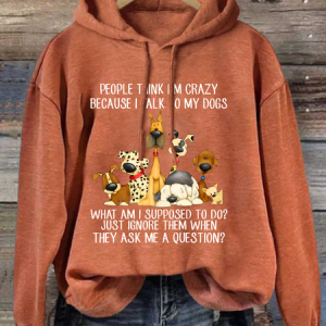 Women's Funny Dog Lover Casual Cotton-Blend Hoodie, Hoodies&Sweatshirts, Lilicloth.com