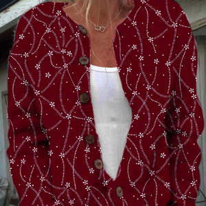 Regular Fit Casual Christmas Cardigan, Cardigans, Lilicloth.com
