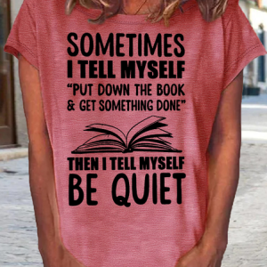 Women's book reading lover Casual Crew Neck T-Shirt, T-shirts, Lilicloth.com