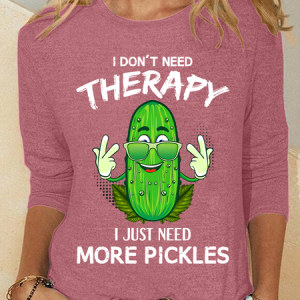 I Dont Need Therapy I Just Need More Pickles Casual Long Sleeve Shirt, Long sleeves, Lilicloth.com