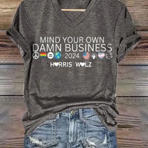 Women's Mind Your Own Damn Business Print T-Shirt, T-shirts, Lilicloth.com