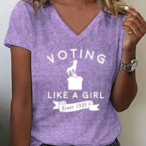 Women's "Voting Like a Girl" Printed T-Shirt, T-shirts, Lilicloth.com