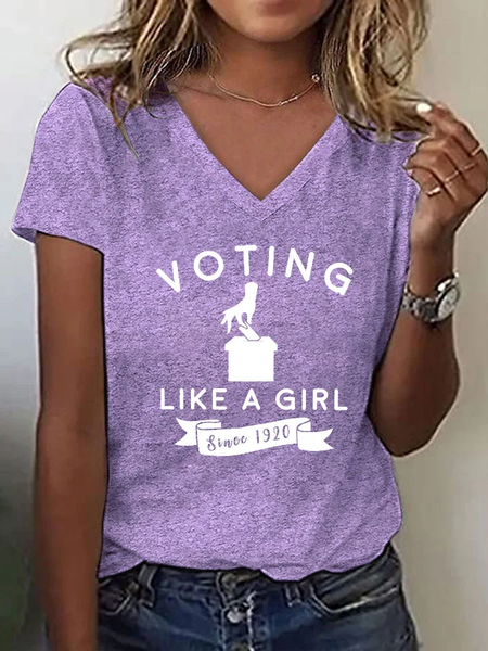 Women's "Voting Like a Girl" Printed T-Shirt, T-shirts, Lilicloth.com