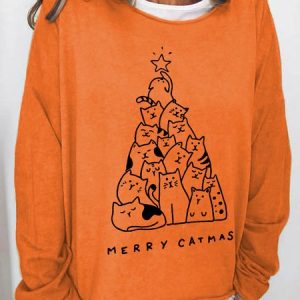 Merry Catmas Casual Sweatshirt, Hoodies&Sweatshirts, Lilicloth.com
