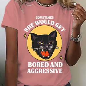 Angry Cat Meme Cotton T-Shirt, T-shirts, Lilicloth.com